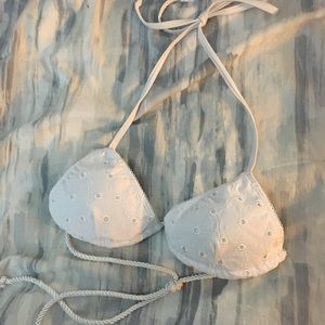 ASOS white embroidered bikini top & bottoms